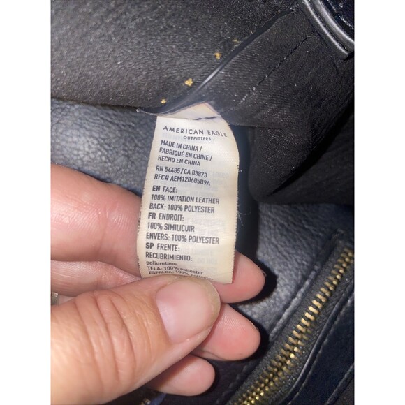 American Eagle Studed Rhine genuine soft Imitation leather tote Bag 16x15 - Picture 13 of 13